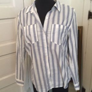 Railroad striped button up
